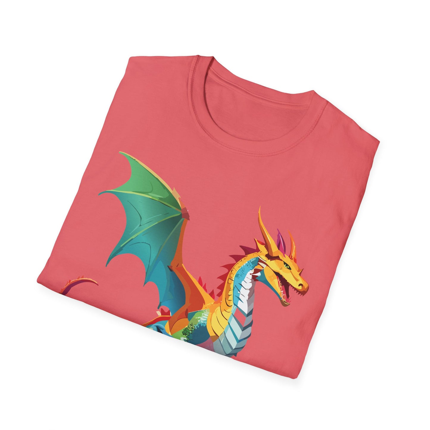 Dragon T Shirt Unisex Animal Design Tee Softstyle Gildan 64000 100 Percent Ring Spun Cotton
