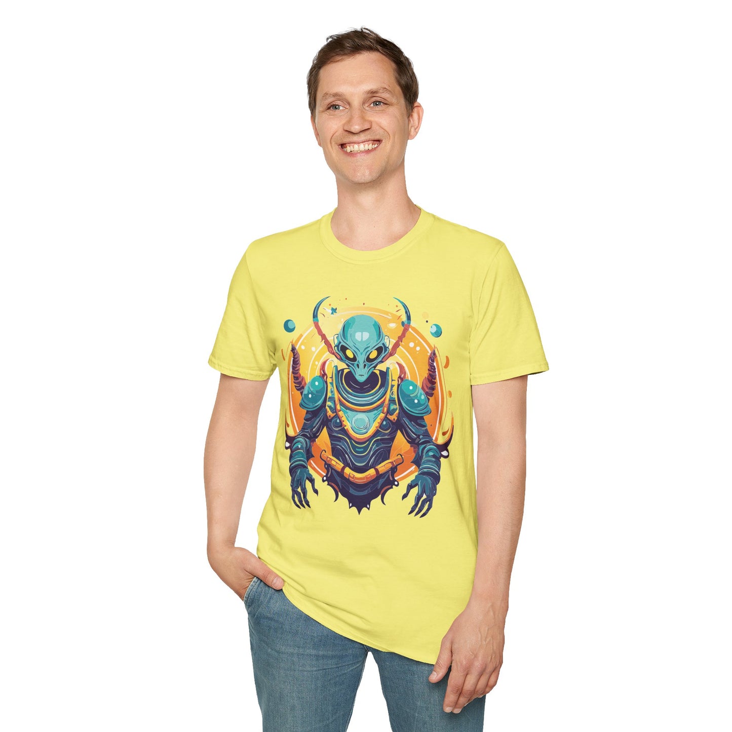 Cosmos Alien T Shirt Unisex Softstyle Short Sleeve Tee With Alien Art Design Artwork