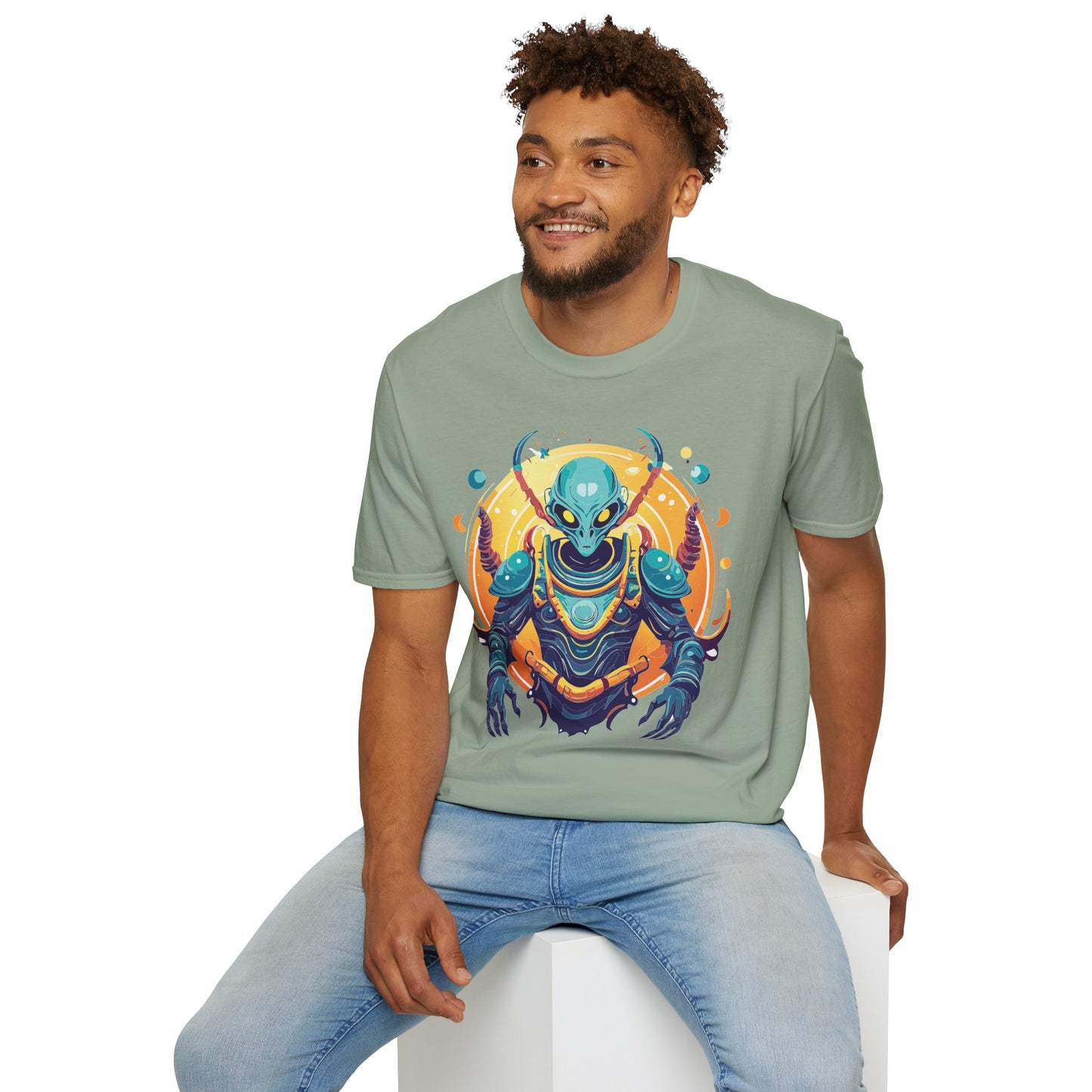 Cosmos Alien T Shirt Unisex Softstyle Short Sleeve Tee With Alien Art Design Artwork