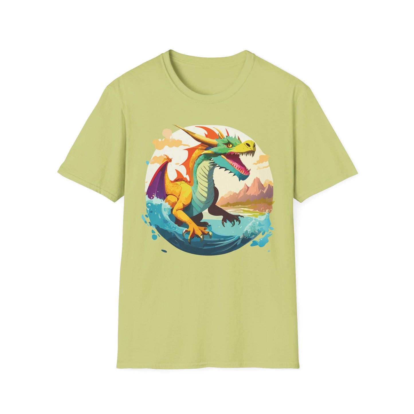 Dragon T Shirt Unisex Animal Print Dragon Shirt Gildan Softstyle Cotton Tee 64000