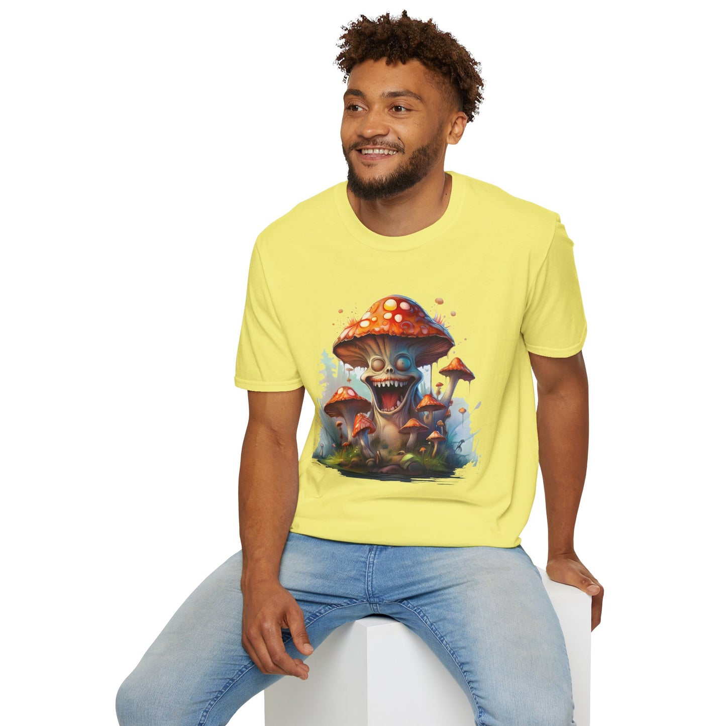 Mashroom Short Sleeve Tee Unisex Funny Mashroom Shirt With Fungus Graphic Gildan Softstyle 64000