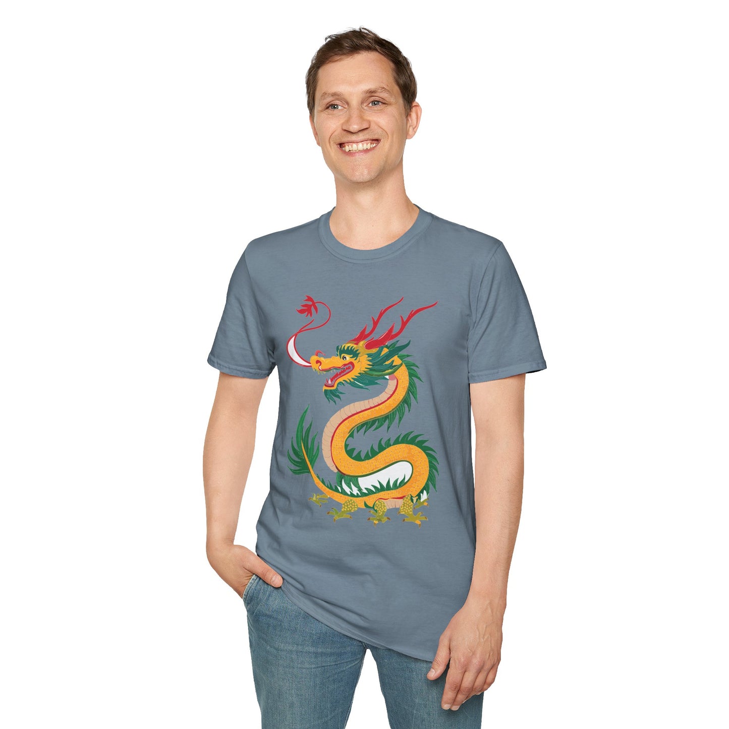 Dragon T Shirt Unisex Dragon Shirt Animal Shirt Gildan Softstyle 64000 100 Percent Cotton Tee