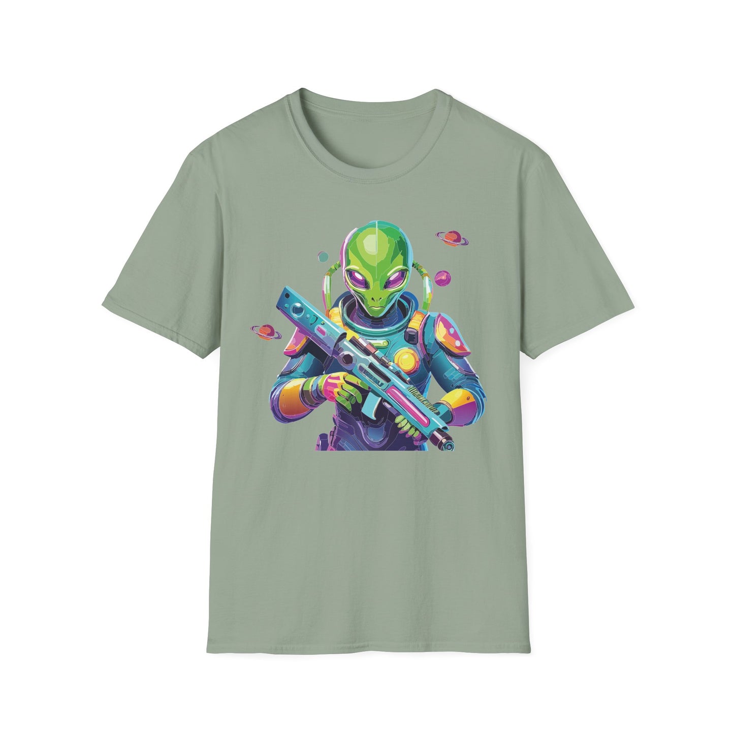 Alien Cosmos T Shirt Unisex Gildan Softstyle 64000 Art Design Tee For Everyday Comfort