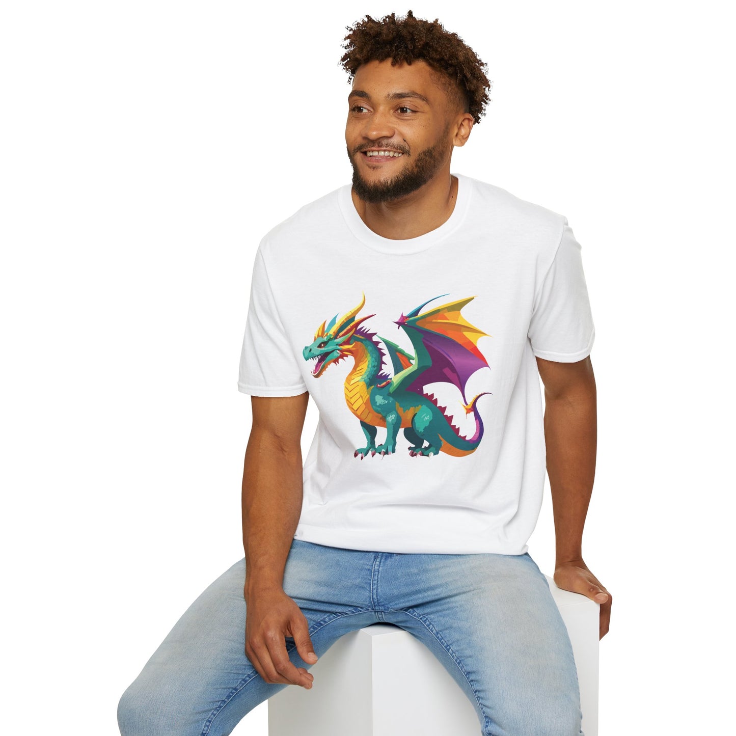 Dragon T Shirt Unisex Short Sleeve Art Design Gildan Softstyle Cotton Tee For Animal Lovers