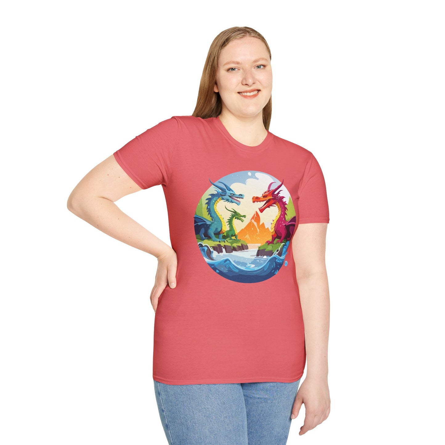 Dragon T Shirt Unisex Dragon Tee 100 Percent Ring Spun Cotton Softstyle Comfort Fit