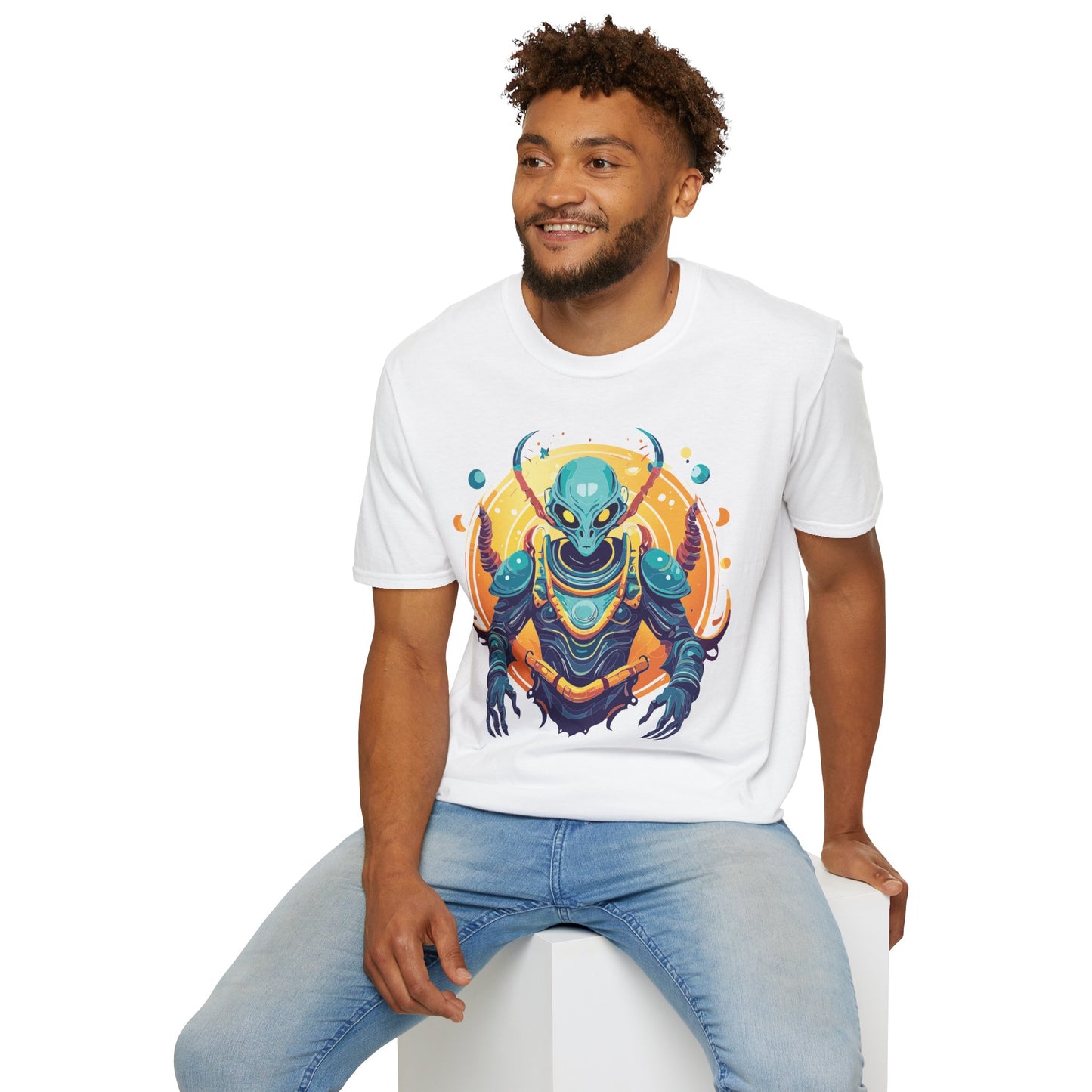 Cosmos Alien T Shirt Unisex Softstyle Short Sleeve Tee With Alien Art Design Artwork