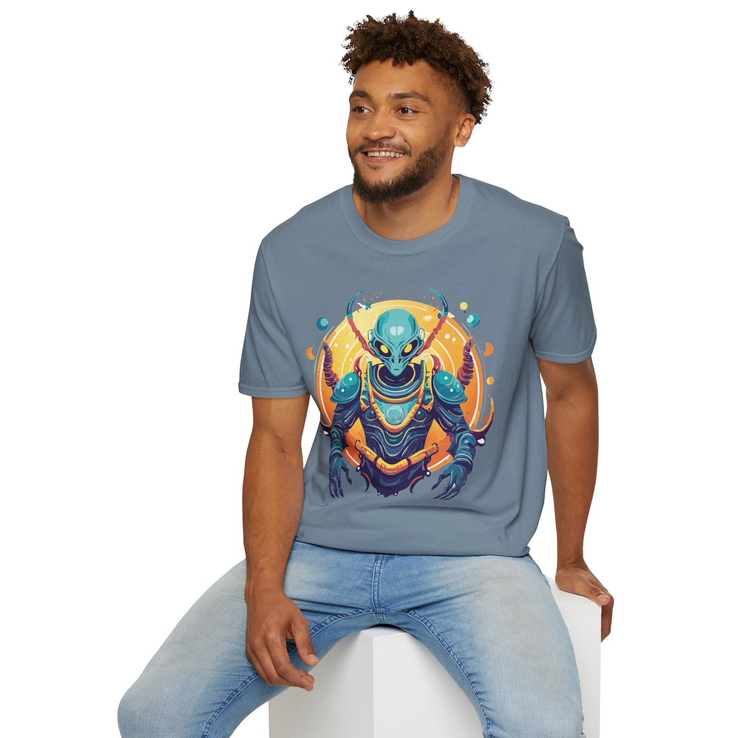 Cosmos Alien T Shirt Unisex Softstyle Short Sleeve Tee With Alien Art Design Artwork