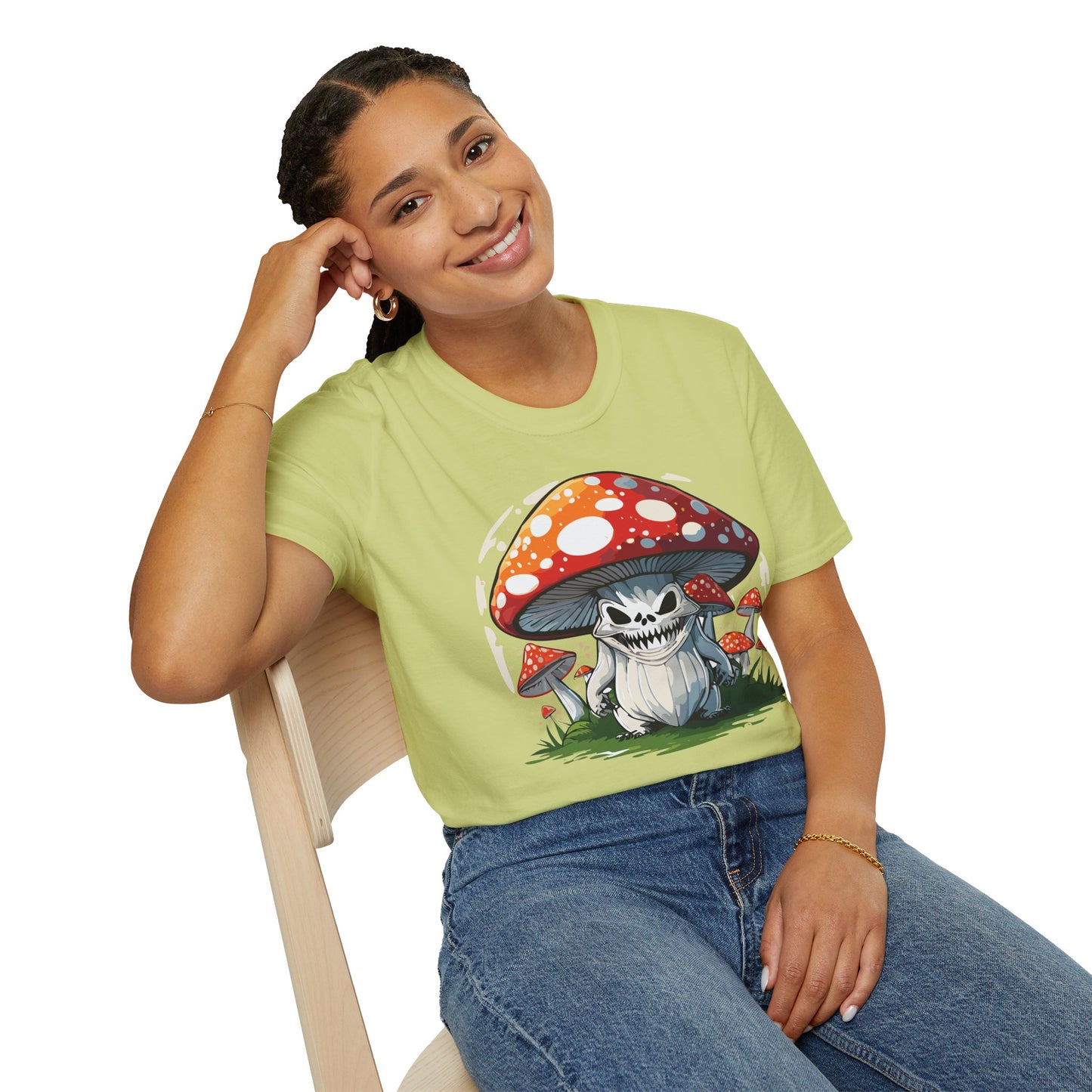 Mashroom Tee Shirt Unisex Softstyle 64000 100 Percent Ring Spun Cotton Funny Mashroom Fungus Design