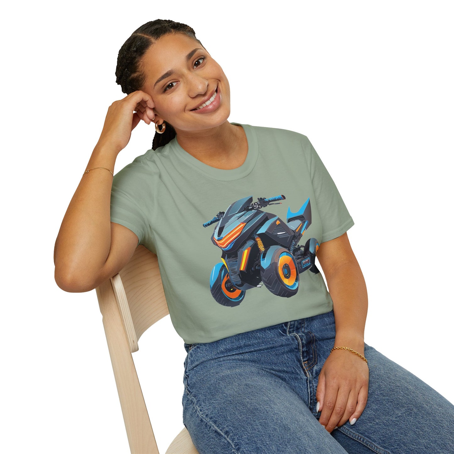 Unisex Motorcycle Art Design T Shirt Softstyle 64000 MTB Graphic Tee For Riders