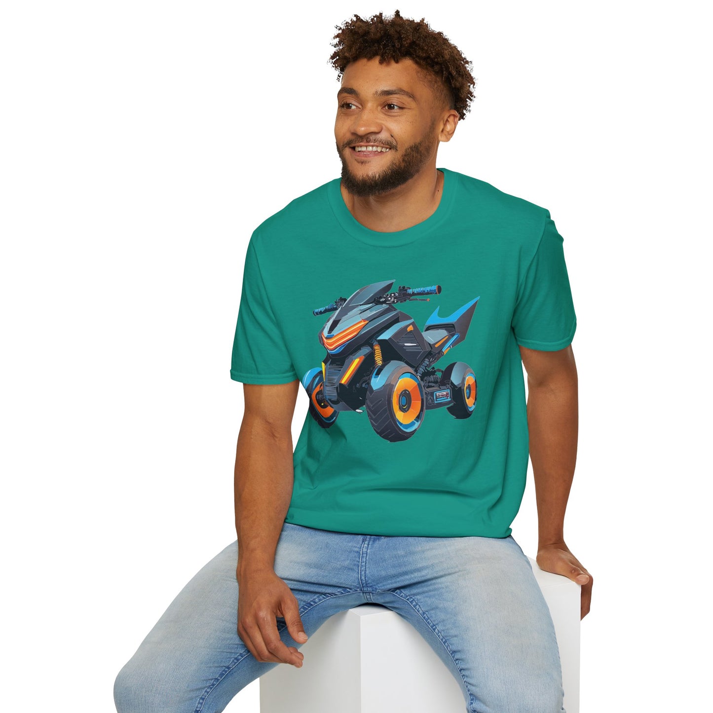 Unisex Motorcycle Art Design T Shirt Softstyle 64000 MTB Graphic Tee For Riders