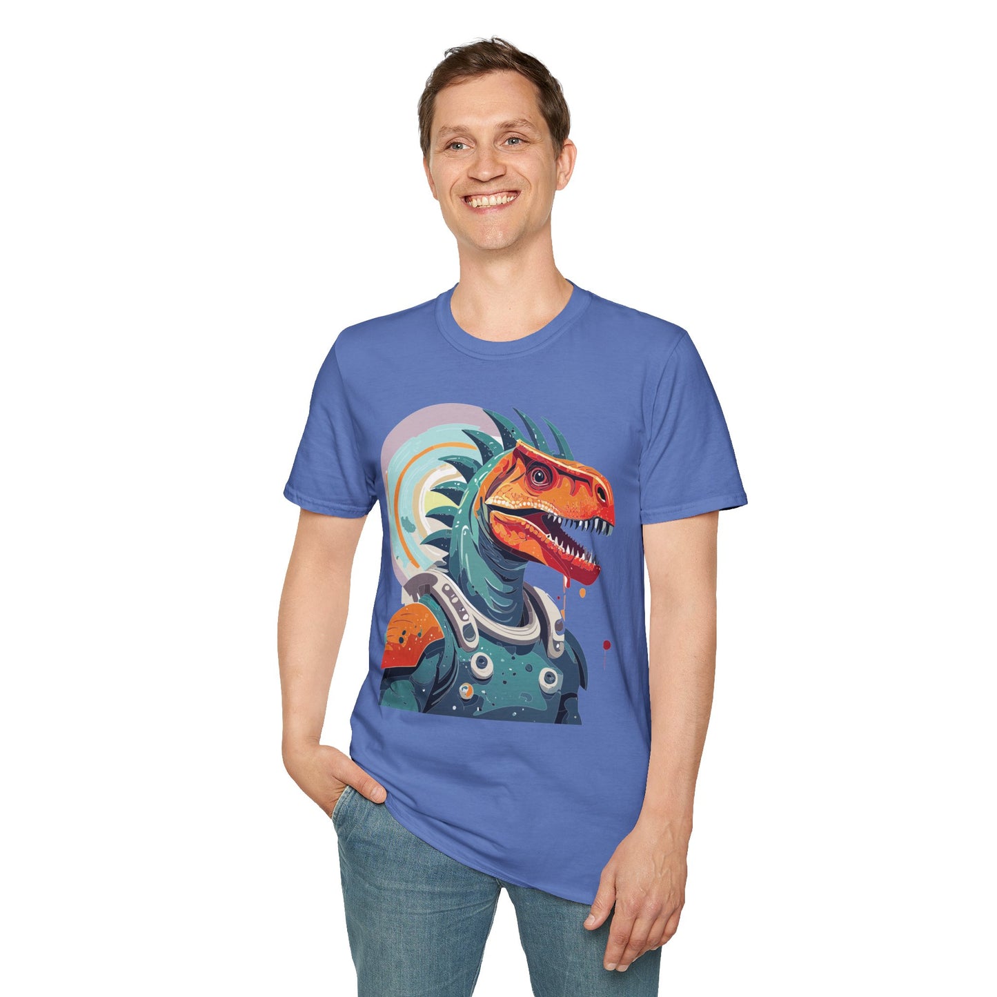 Unisex Gildan Softstyle 64000 Alien T Shirt With Cosmos Space Alien Art Graphic Tee