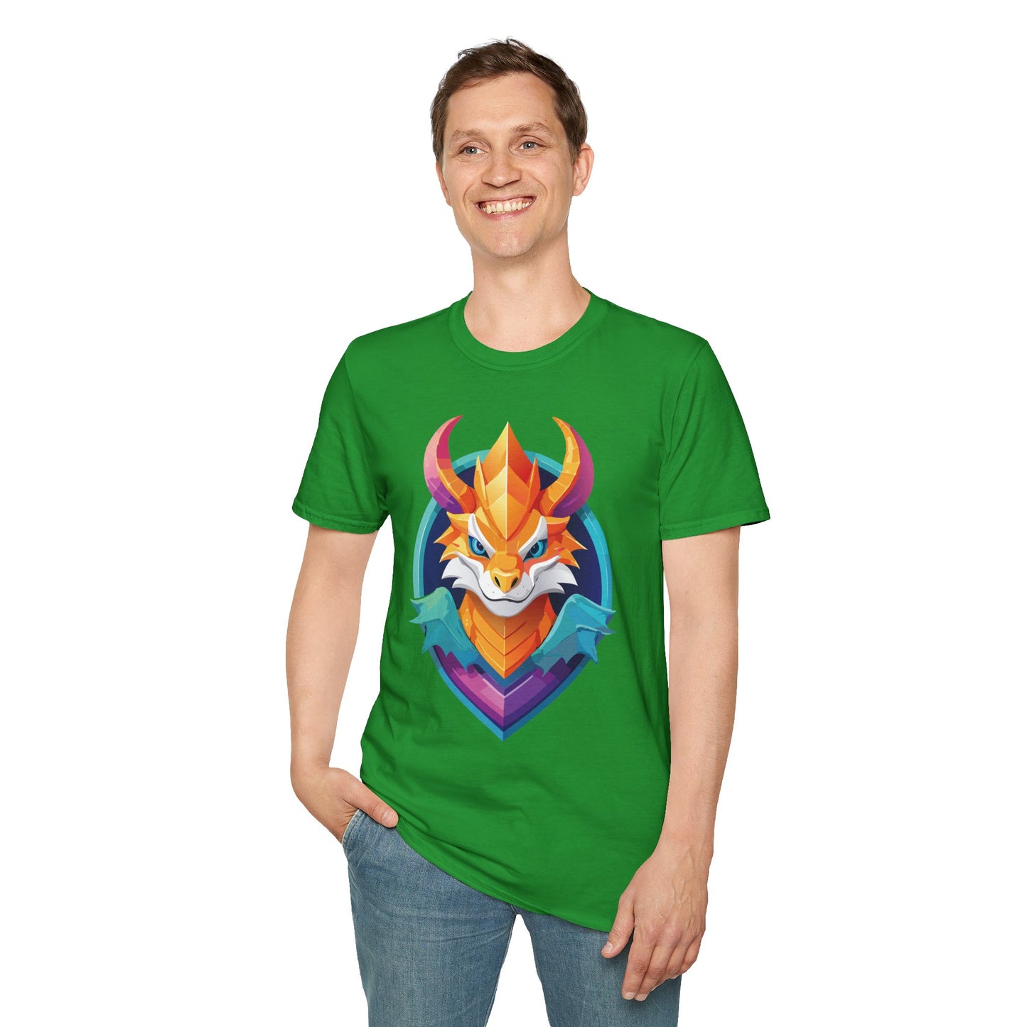 Dragon T Shirt Unisex Gildan Softstyle 64000 Comfortable Cotton Tee With Animal Design