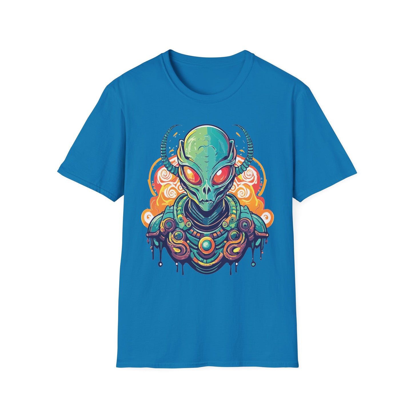 Cosmos Alien T Shirt Unisex Softstyle Cotton Tee With Space Artwork Graphic Design