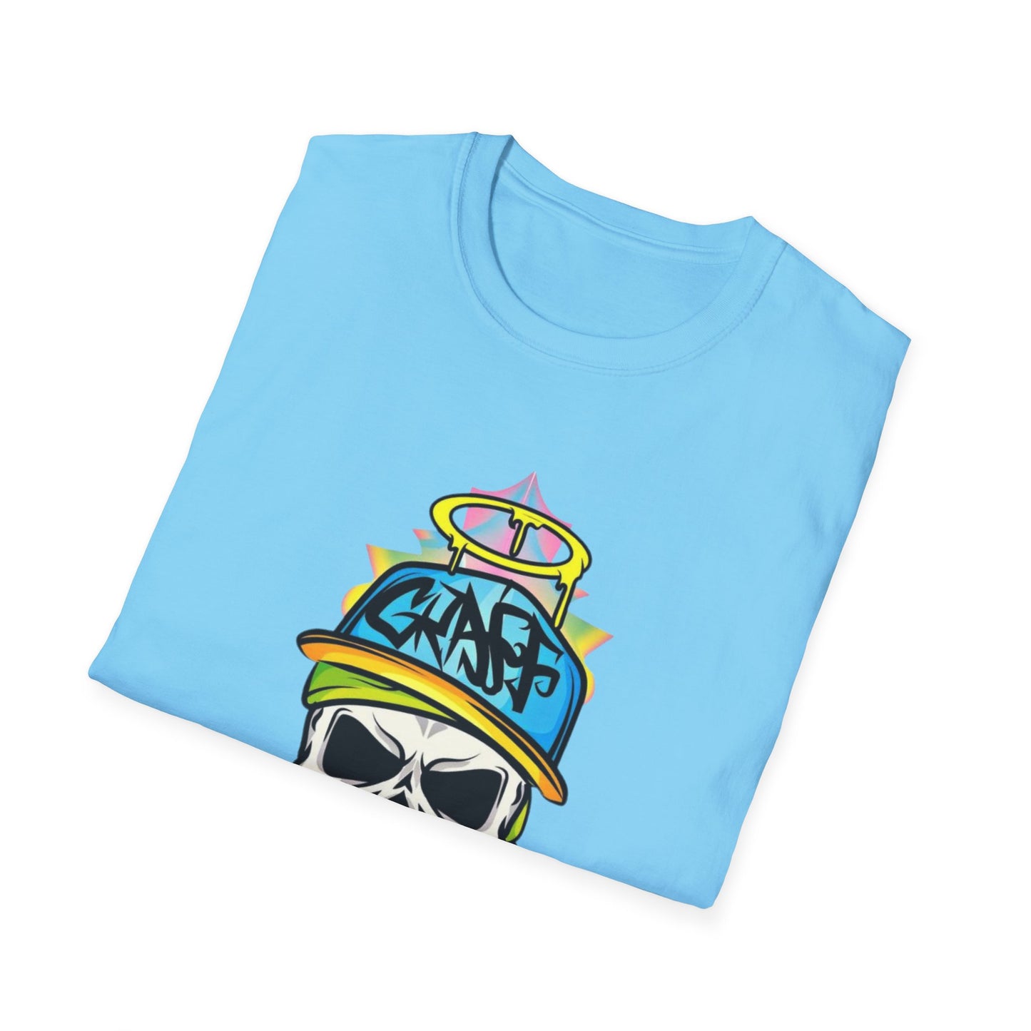 Unisex Skull Graphic Tee Shirt With Skeleton Design Softstyle 64000 100 Percent Ring Spun Cotton