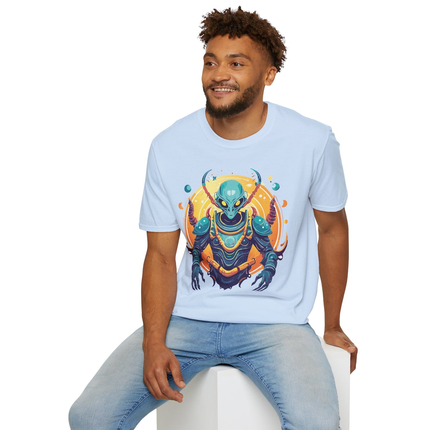 Cosmos Alien T Shirt Unisex Softstyle Short Sleeve Tee With Alien Art Design Artwork