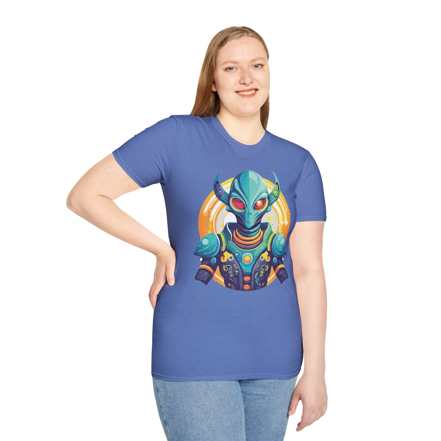 Alien T Shirt Cosmos Design Unisex Softstyle Cotton Tee With Aliens Art Graphic Print