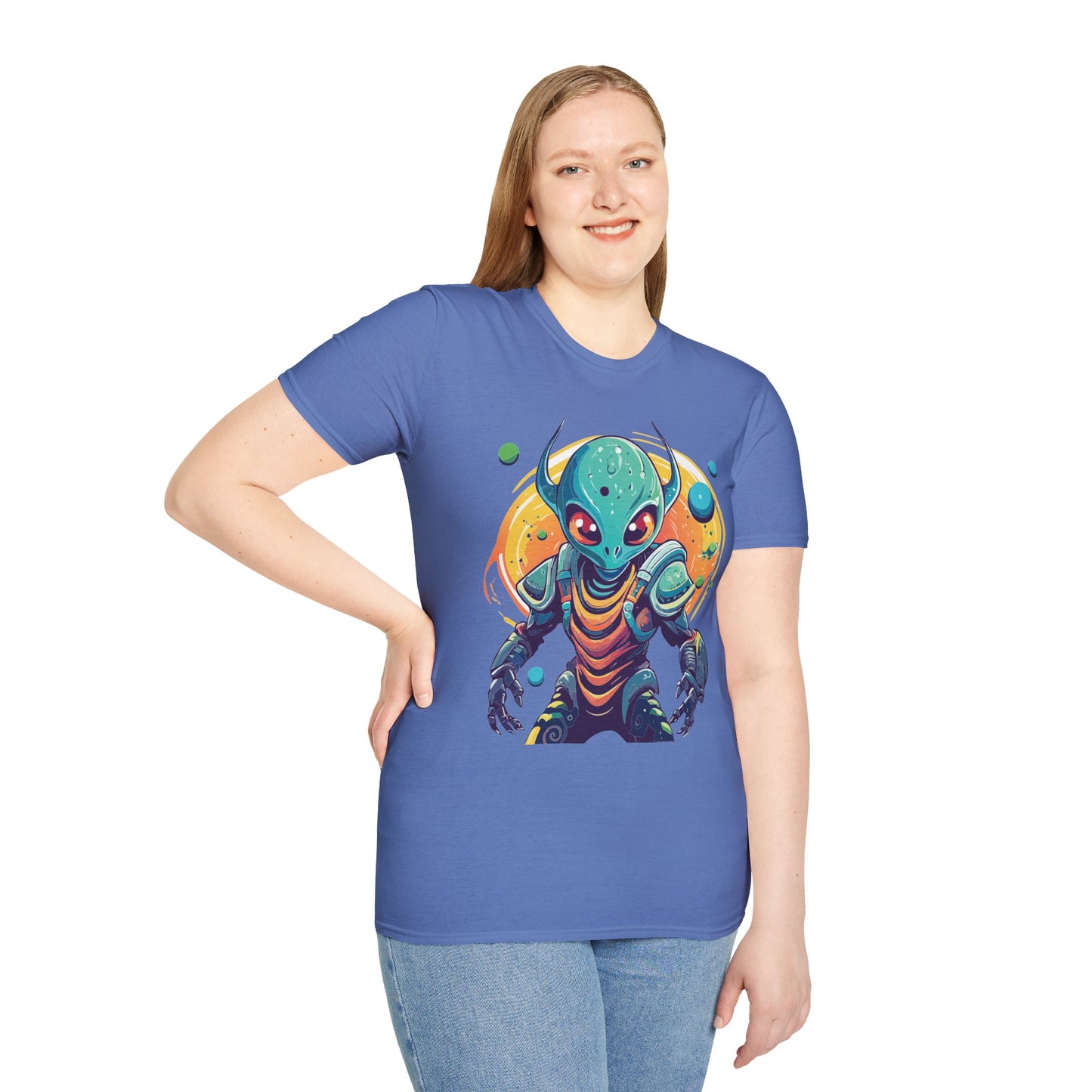 Alien Cosmos Shirt Unisex Softstyle Tee With Alien Art Design Space Theme Graphic Tee