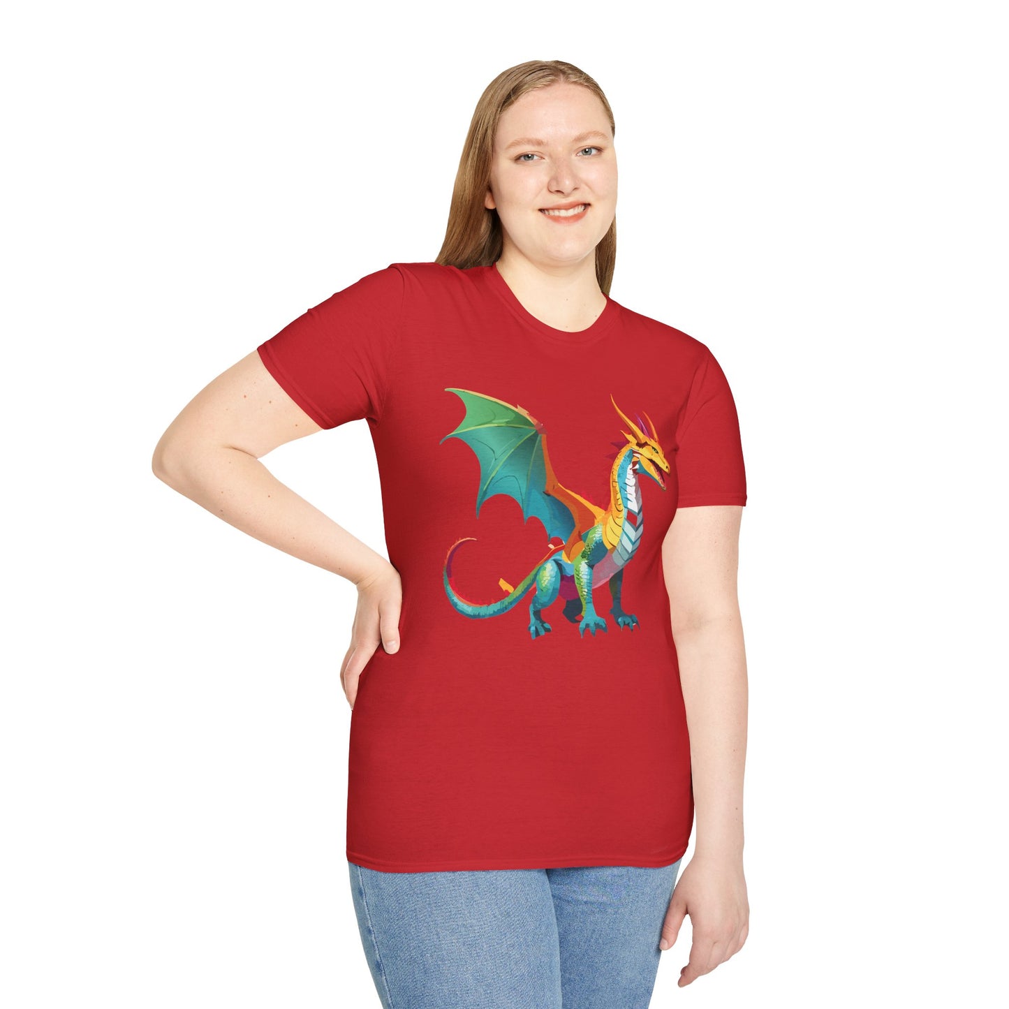 Dragon T Shirt Unisex Animal Design Tee Softstyle Gildan 64000 100 Percent Ring Spun Cotton