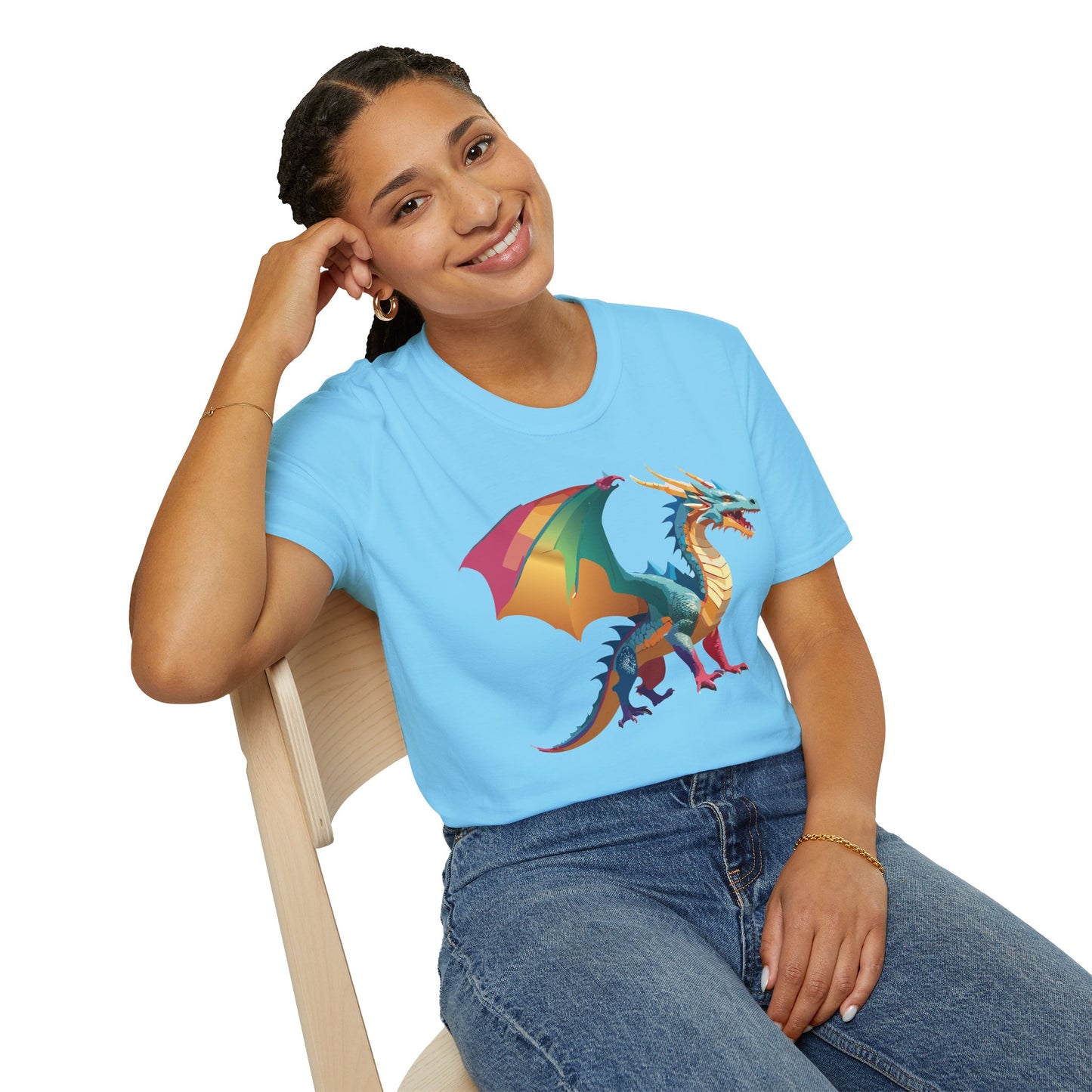 Dragon T Shirt Unisex Dragon Shirt Animal Design Tee Softstyle 100 Percent Ring Spun Cotton