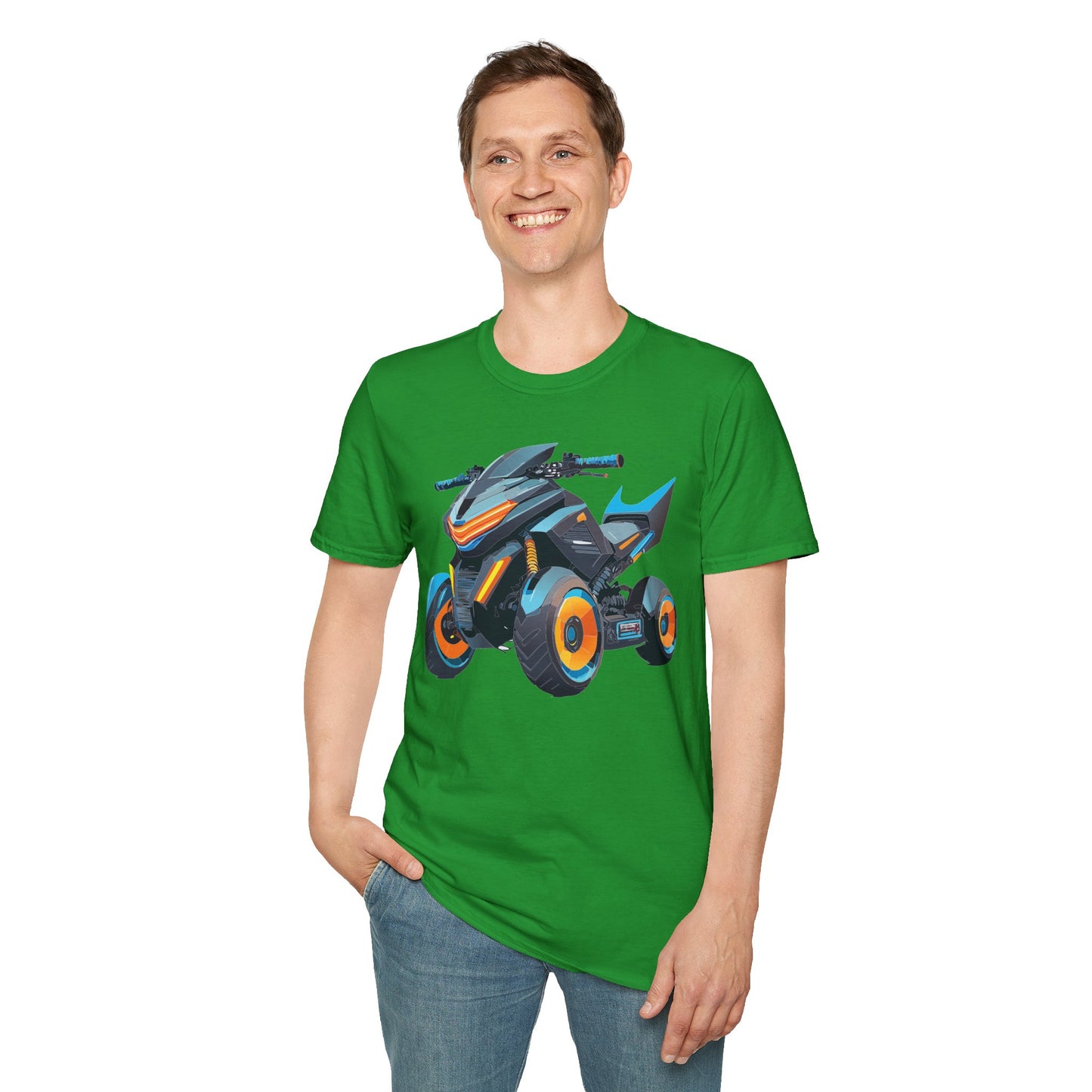 Unisex Motorcycle Art Design T Shirt Softstyle 64000 MTB Graphic Tee For Riders