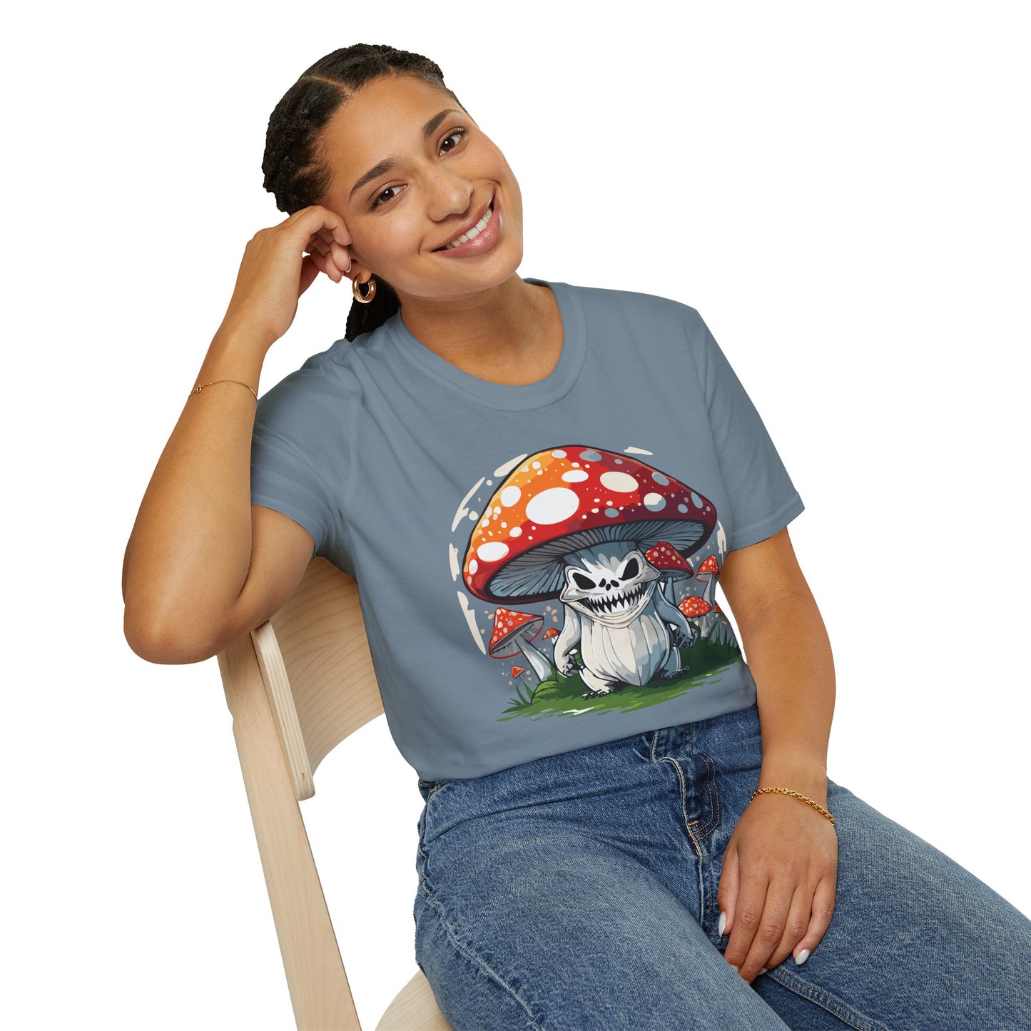Mashroom Tee Shirt Unisex Softstyle 64000 100 Percent Ring Spun Cotton Funny Mashroom Fungus Design