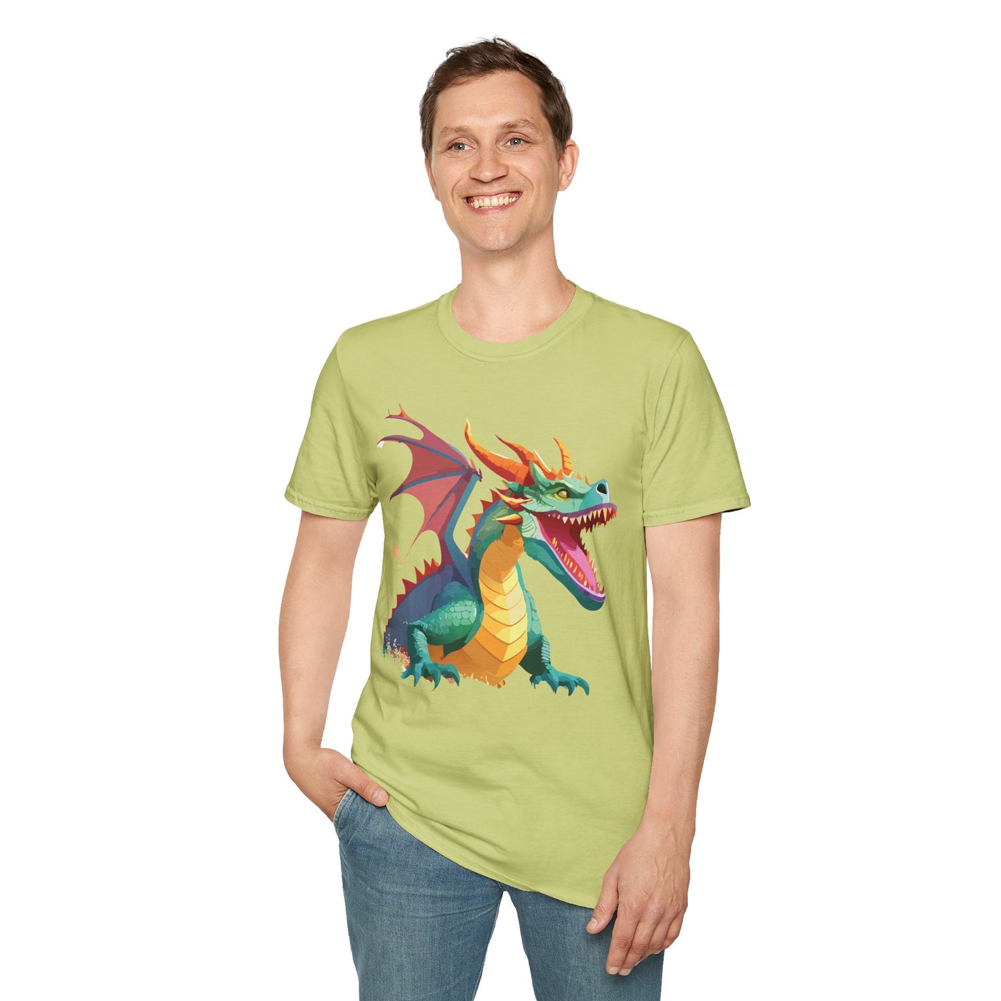 Dragon Graphic T Shirt Unisex Softstyle Cotton Tee Dragon Art Shirt For Men Women