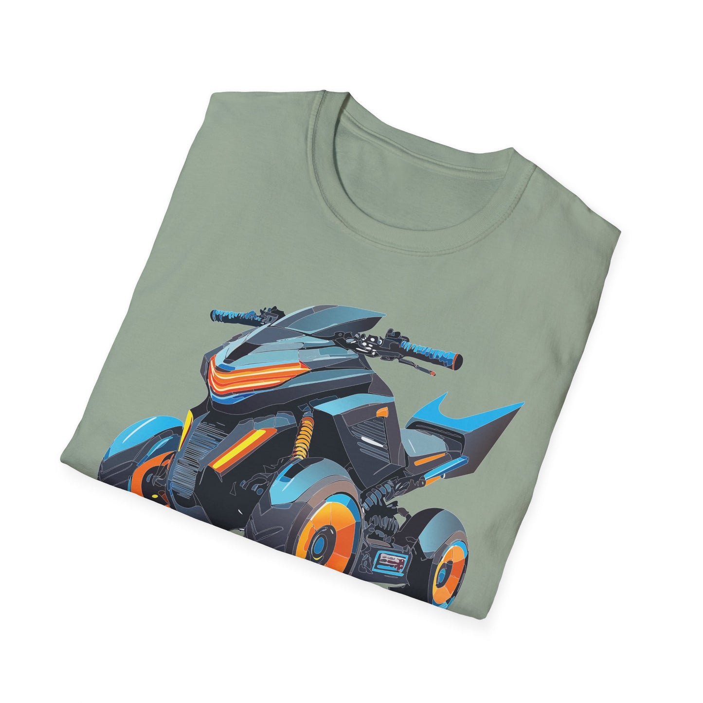 Unisex Motorcycle Art Design T Shirt Softstyle 64000 MTB Graphic Tee For Riders