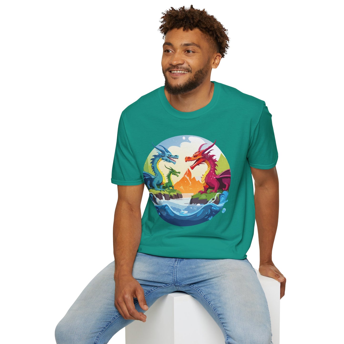 Dragon T Shirt Unisex Dragon Tee 100 Percent Ring Spun Cotton Softstyle Comfort Fit