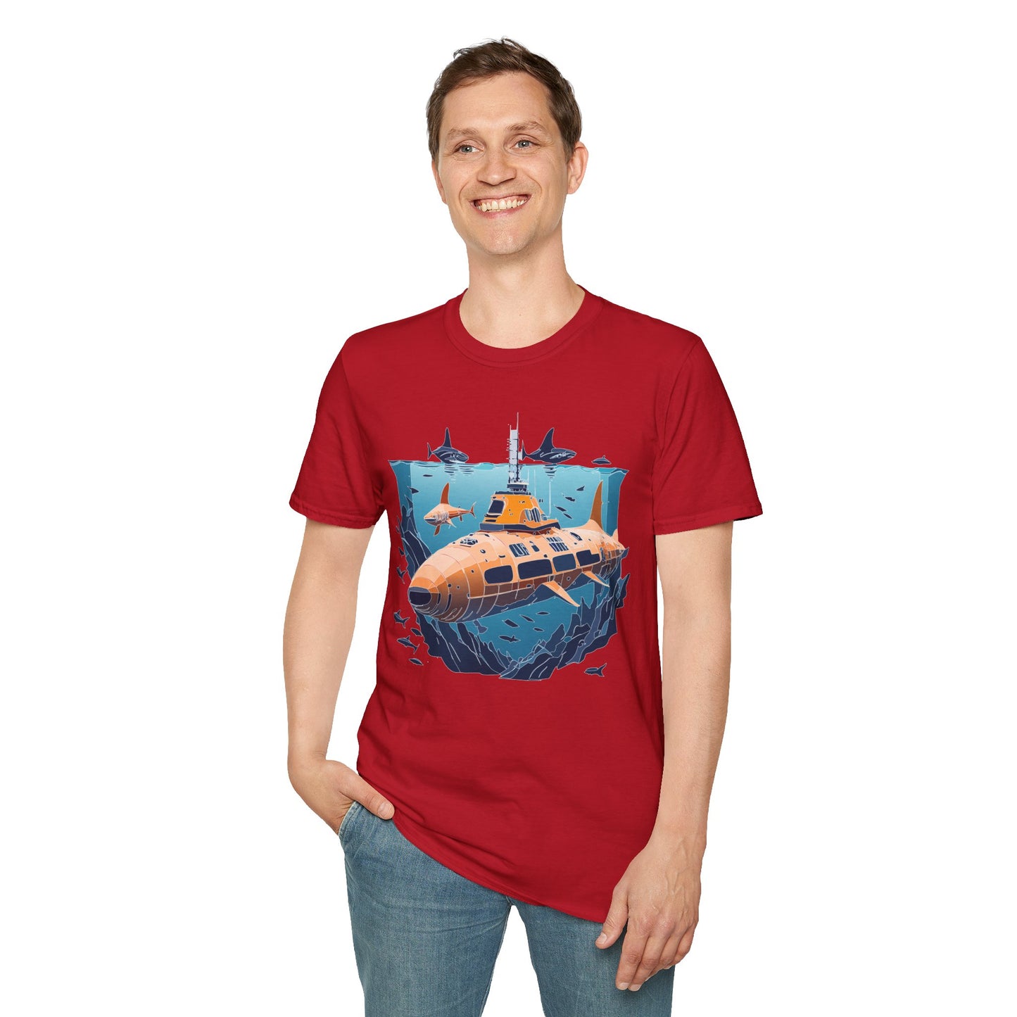 Ocean Tee Shirt, Ocean Shirt, Shirt with Ocean, U boat Tees, Shirt with U-Boat