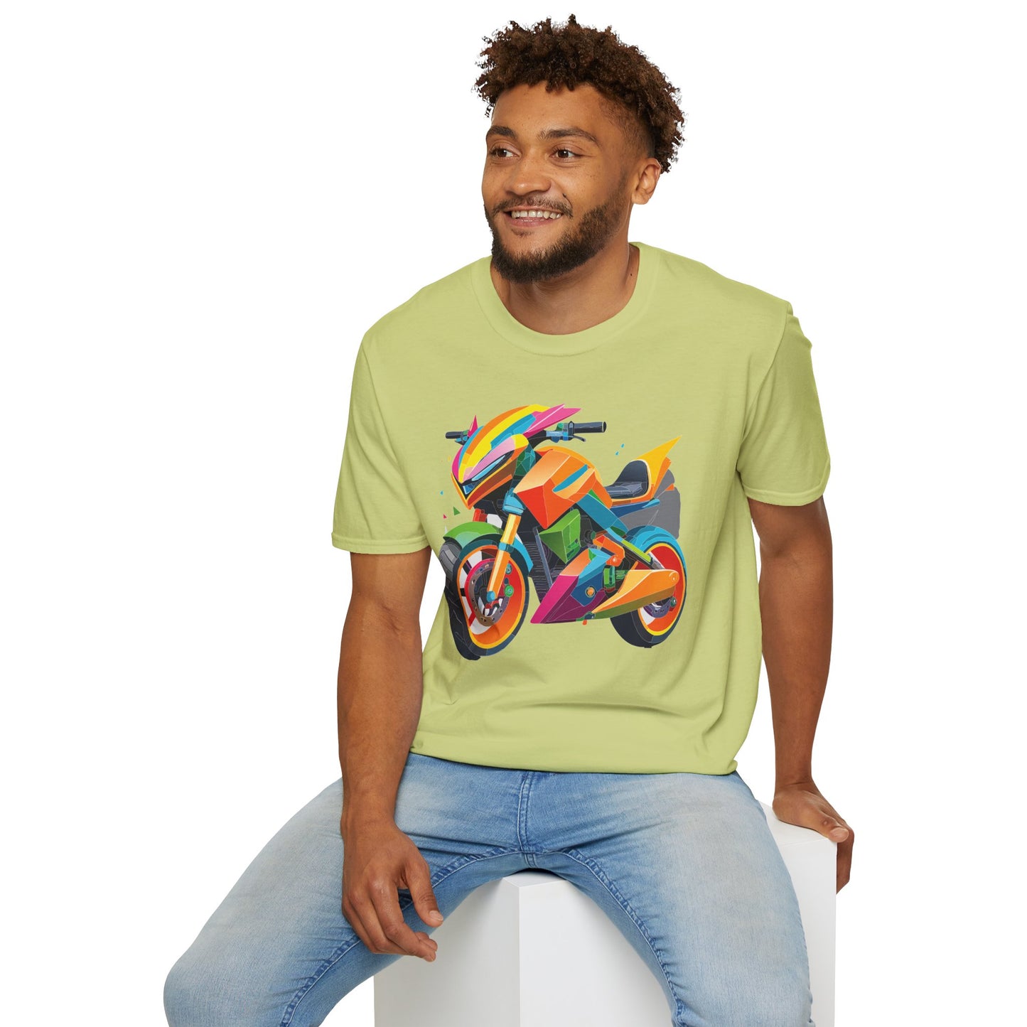 Unisex Bike T Shirt Moto Shirt MTB T Shirt With Art Design Softstyle Cotton Tee For Enthusiasts