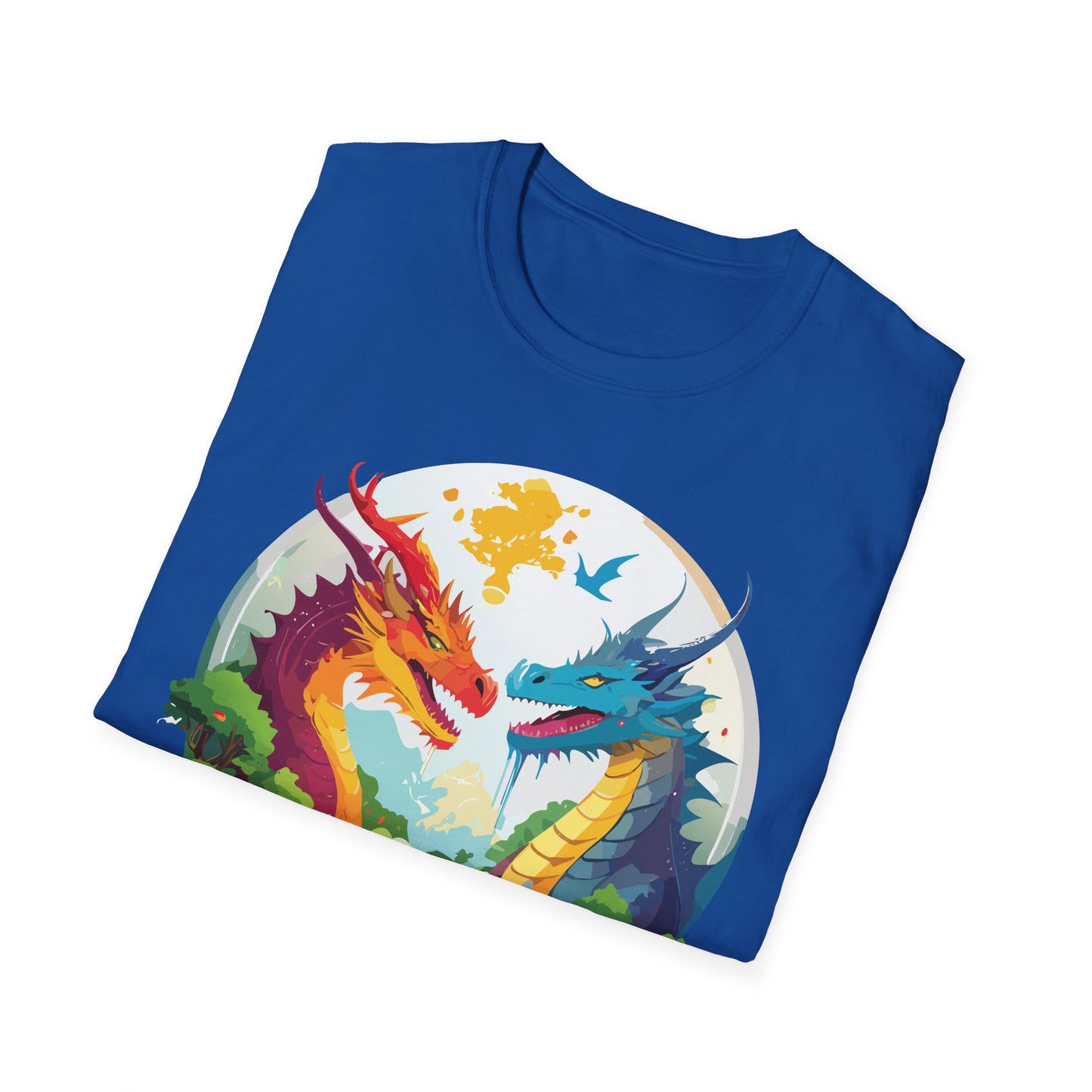Dragon T Shirt Unisex Gildan Softstyle 64000 100 Percent Cotton Animal Print Tee Artwork