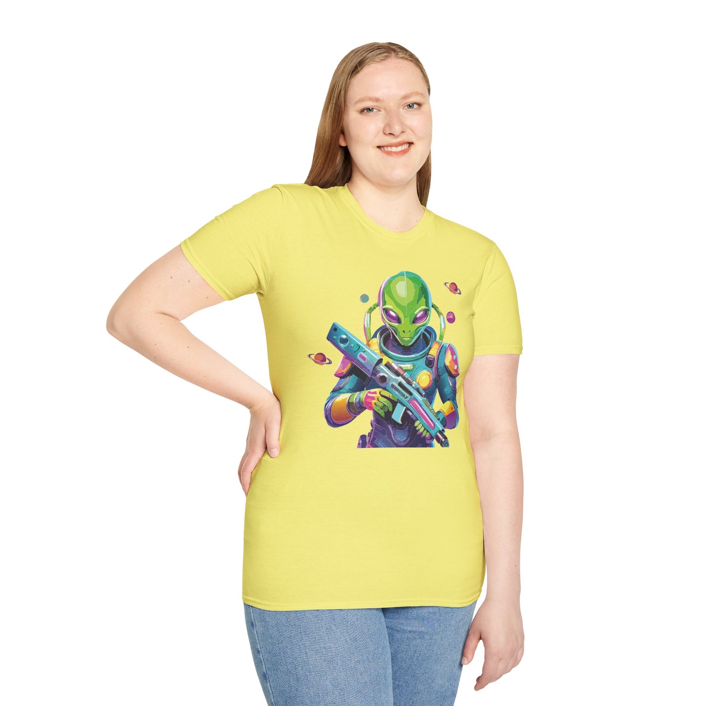Alien Cosmos T Shirt Unisex Gildan Softstyle 64000 Art Design Tee For Everyday Comfort
