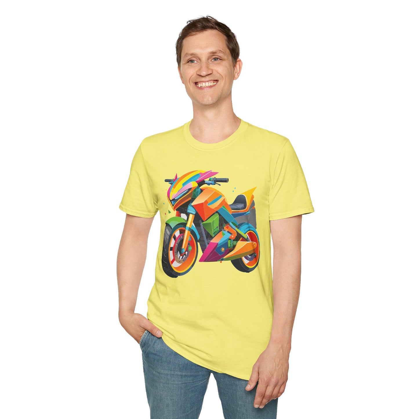 Unisex Bike T Shirt Moto Shirt MTB T Shirt With Art Design Softstyle Cotton Tee For Enthusiasts