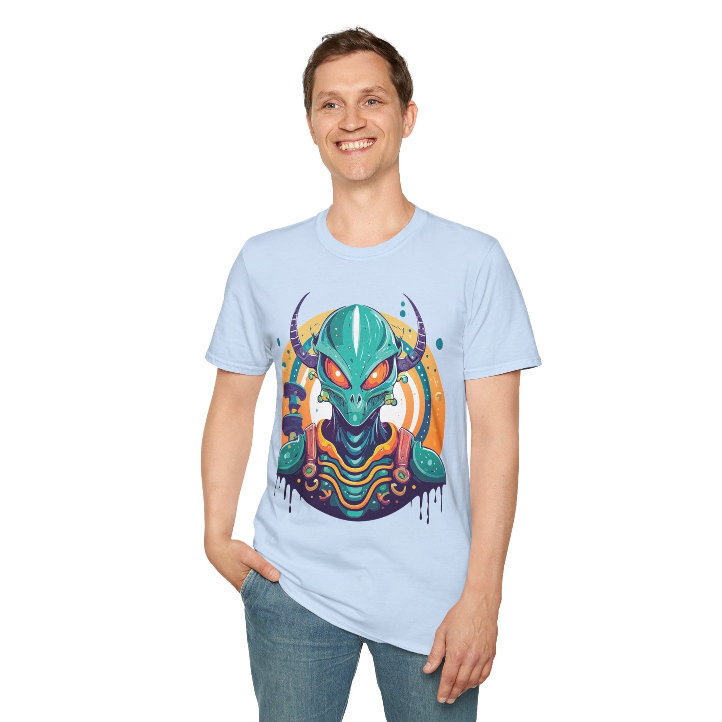 Alien T Shirt Cosmos Shirt Unisex Softstyle Tee 100 Percent Ring Spun Cotton Short Sleeve