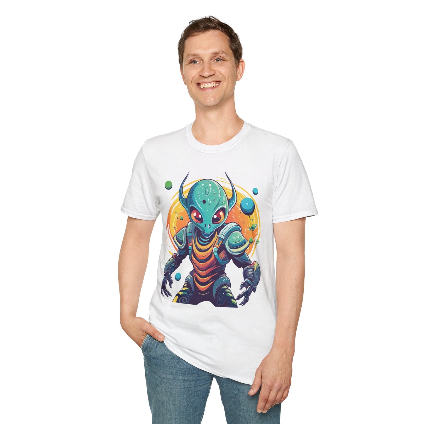 Alien Cosmos Shirt Unisex Softstyle Tee With Alien Art Design Space Theme Graphic Tee