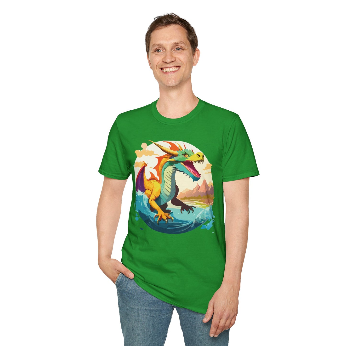 Dragon T Shirt Unisex Animal Print Dragon Shirt Gildan Softstyle Cotton Tee 64000