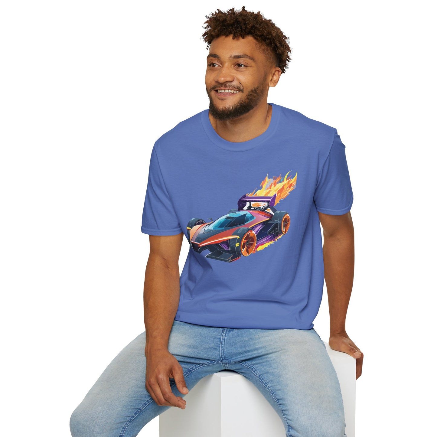Unisex Car T Shirt Hot Wheels Graphic Tee Car Shirt Gildan Softstyle 64000 Cotton Tee
