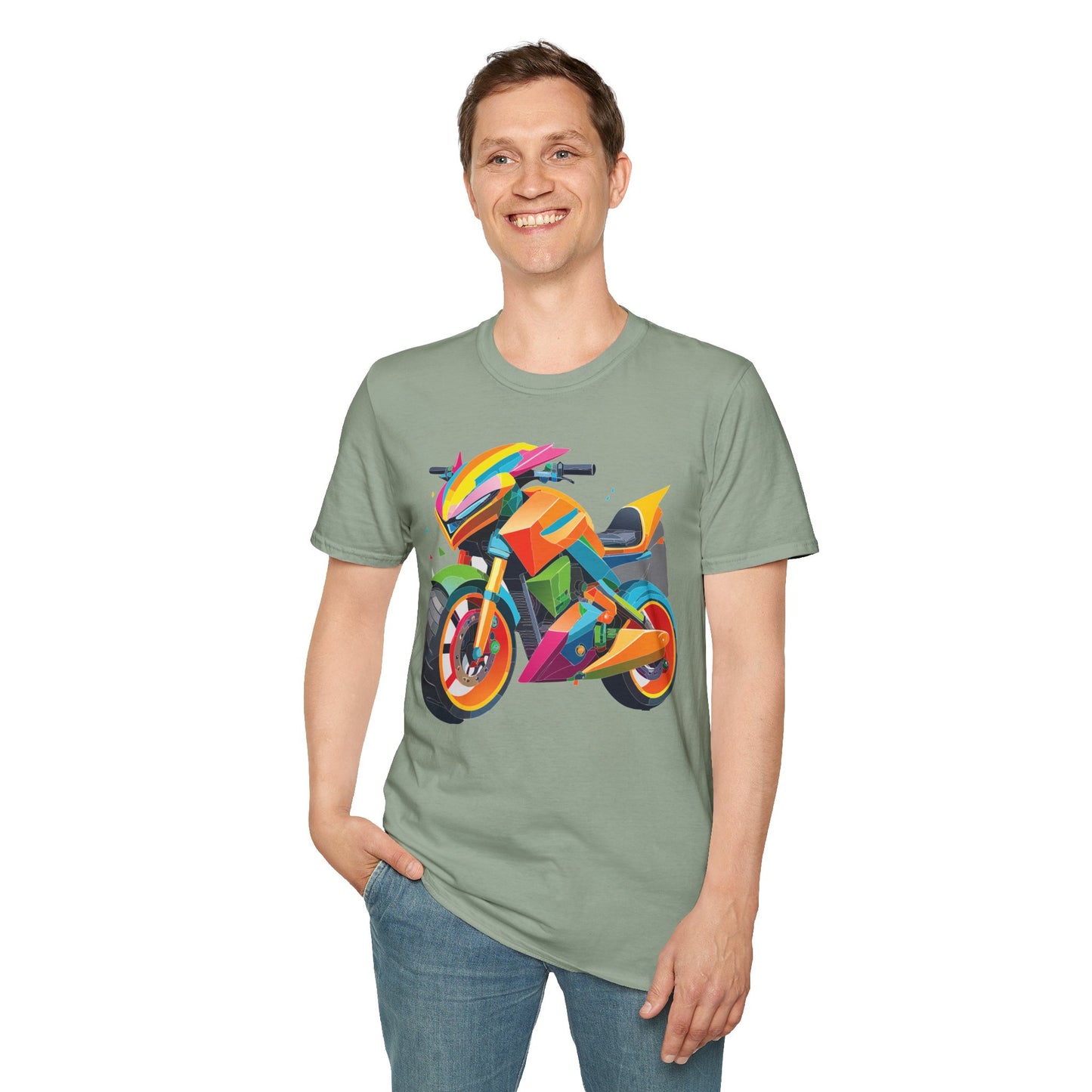 Unisex Bike T Shirt Moto Shirt MTB T Shirt With Art Design Softstyle Cotton Tee For Enthusiasts