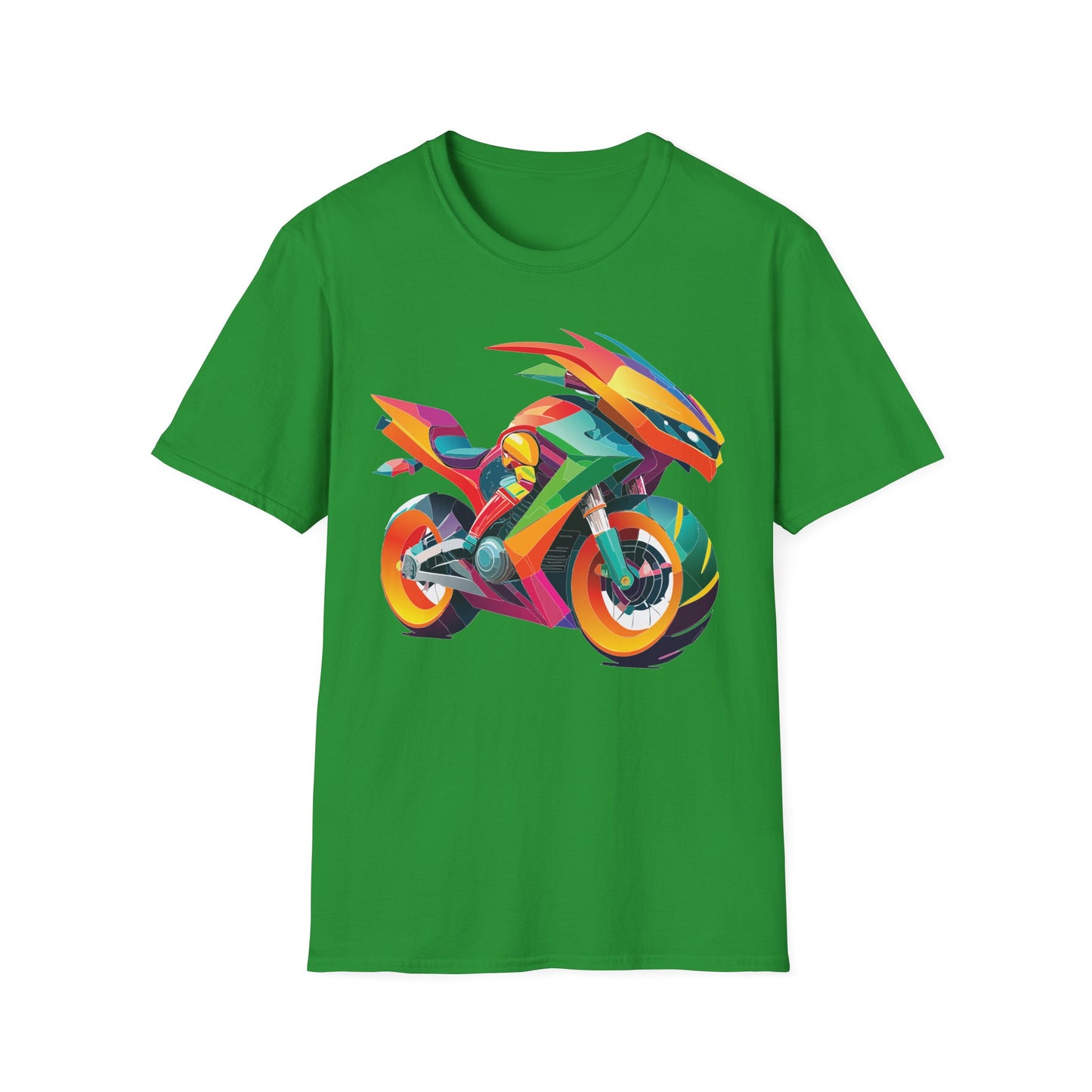 Unisex Bike T Shirt With Motorcycle Artwork Premium Cotton MTB Tee Softstyle 64000
