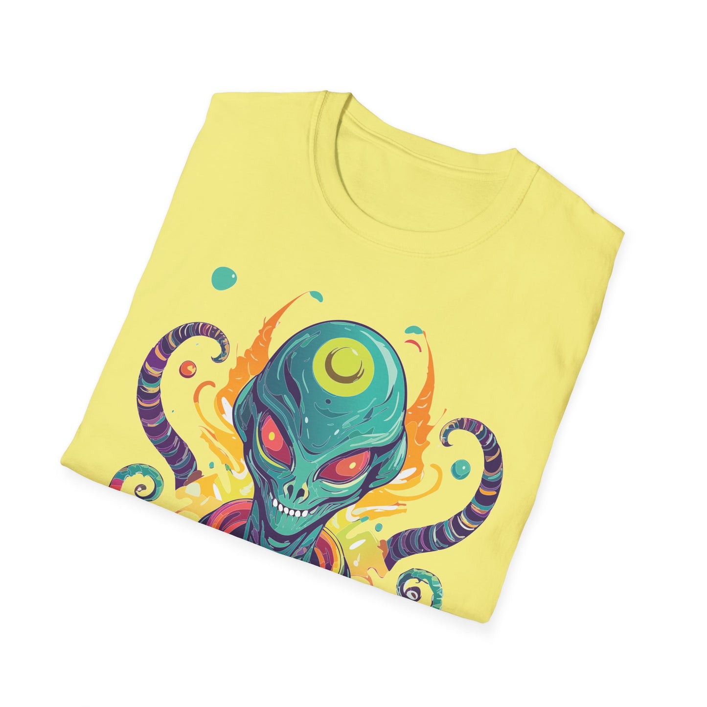 Alien Cosmos Unisex T Shirt With Aliens Design Gildan Softstyle 64000 Comfortable Lightweight Tee