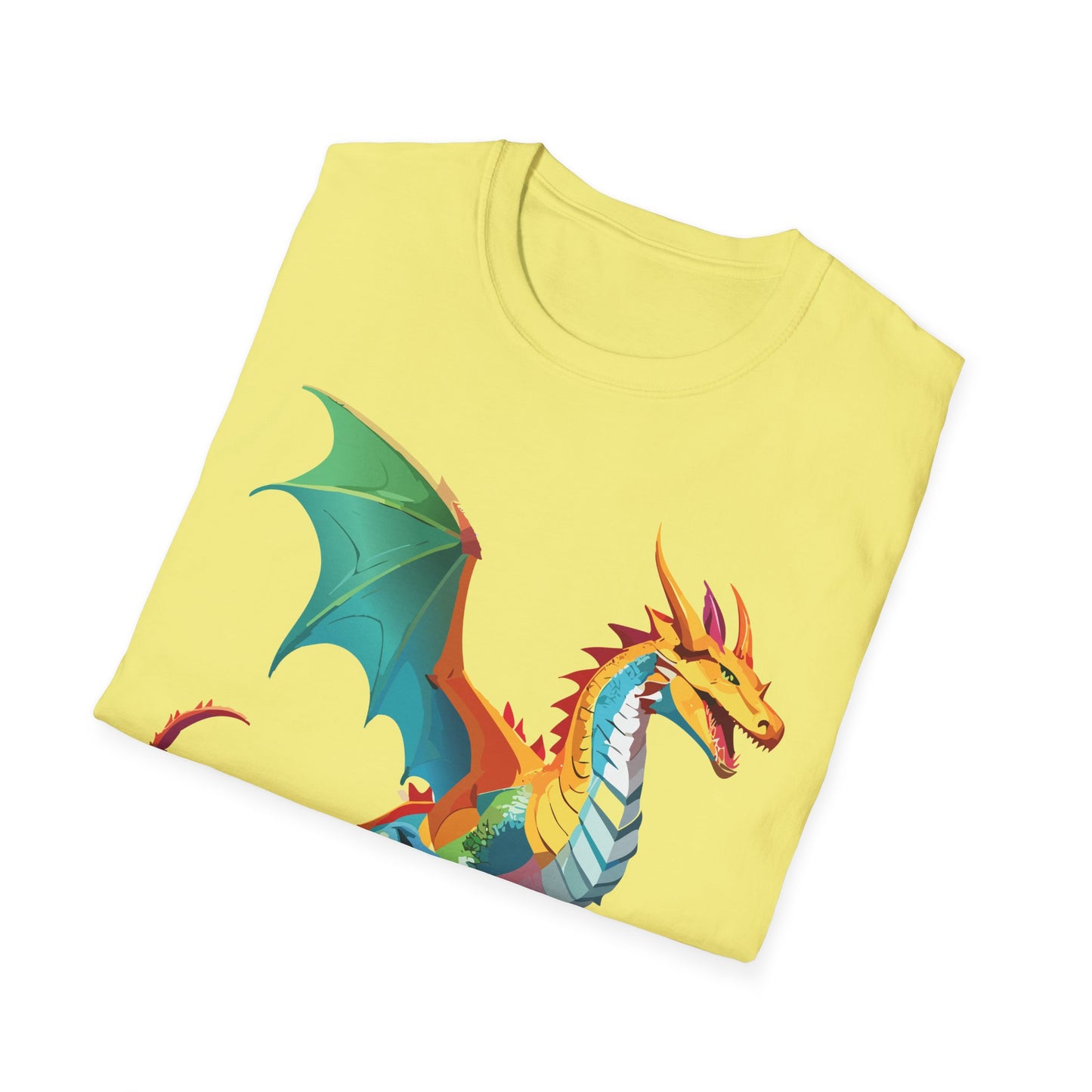 Dragon T Shirt Unisex Animal Design Tee Softstyle Gildan 64000 100 Percent Ring Spun Cotton