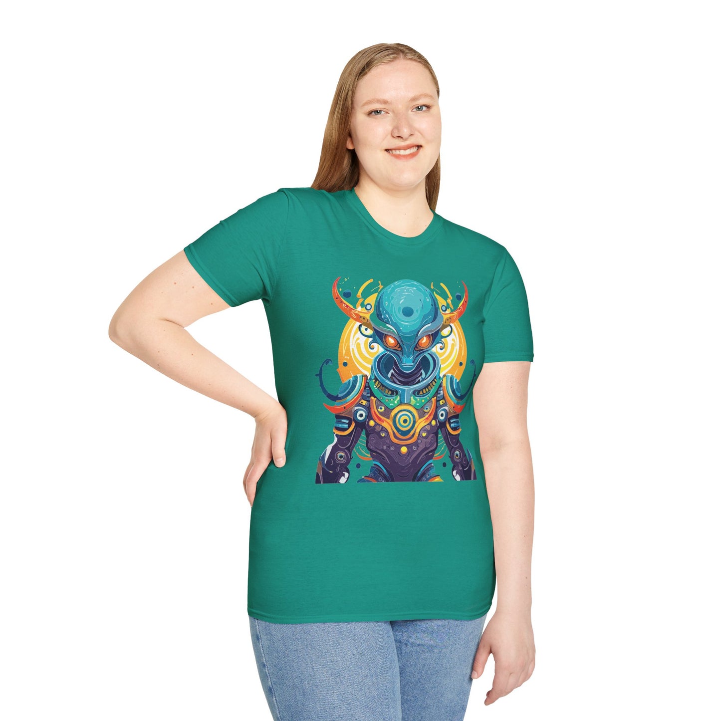 Alien T Shirt Cosmos Shirt Unisex Short Sleeve Tee With Alien Art Design Ring Spun Cotton