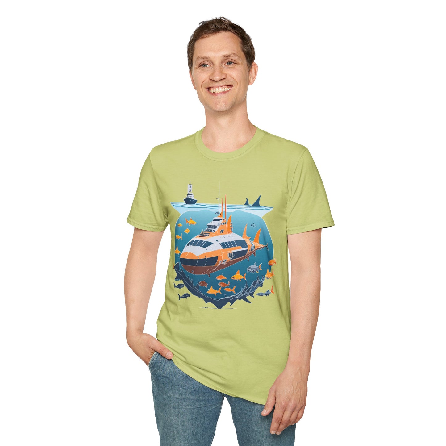 Ocean Tee Shirt, Ocean Shirt, Shirt with Ocean, U boat Tees, Shirt with U-Boat
