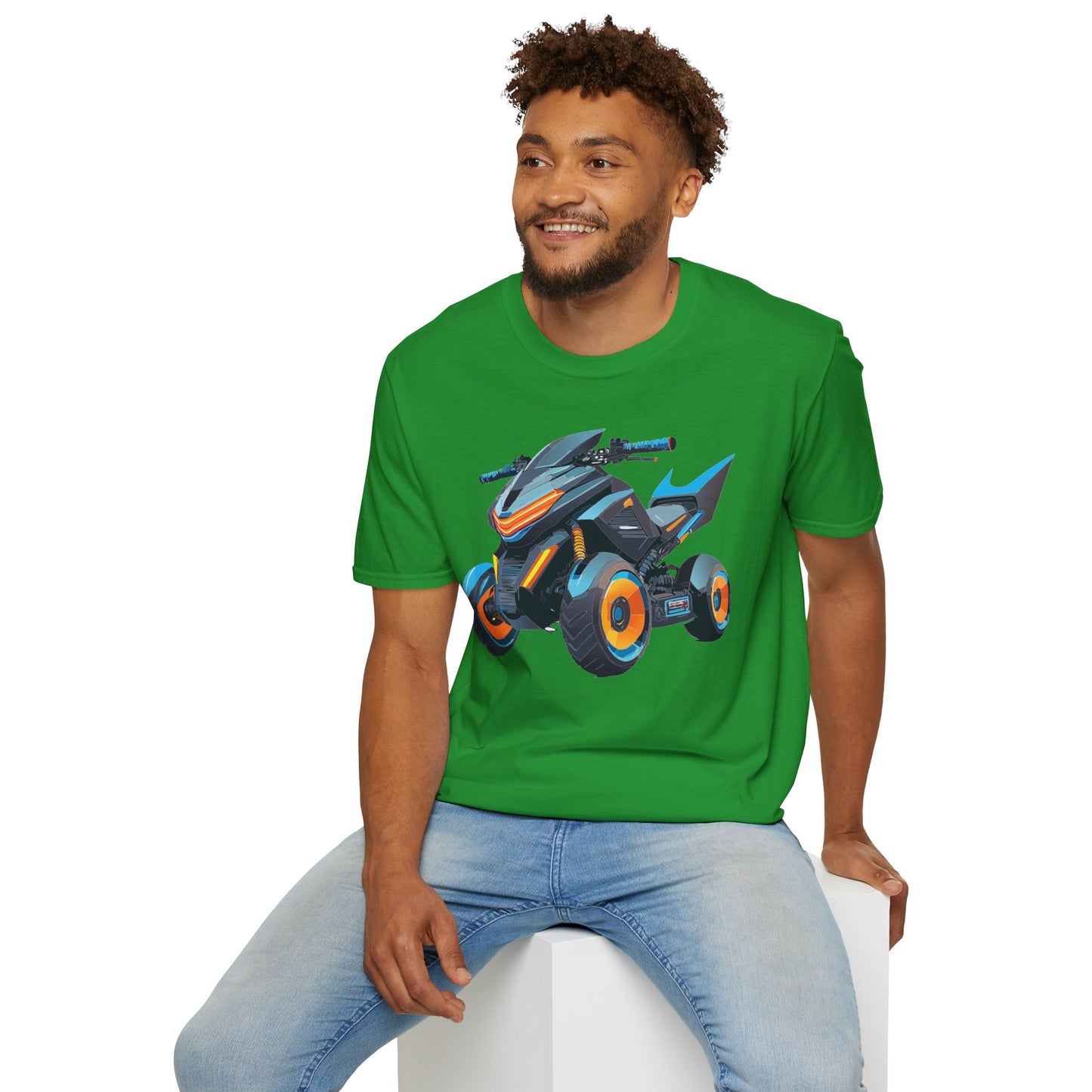 Unisex Motorcycle Art Design T Shirt Softstyle 64000 MTB Graphic Tee For Riders