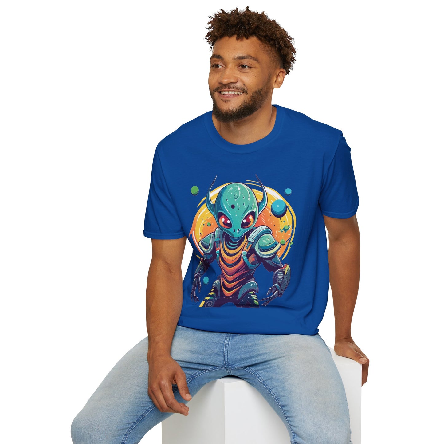 Alien Cosmos Shirt Unisex Softstyle Tee With Alien Art Design Space Theme Graphic Tee