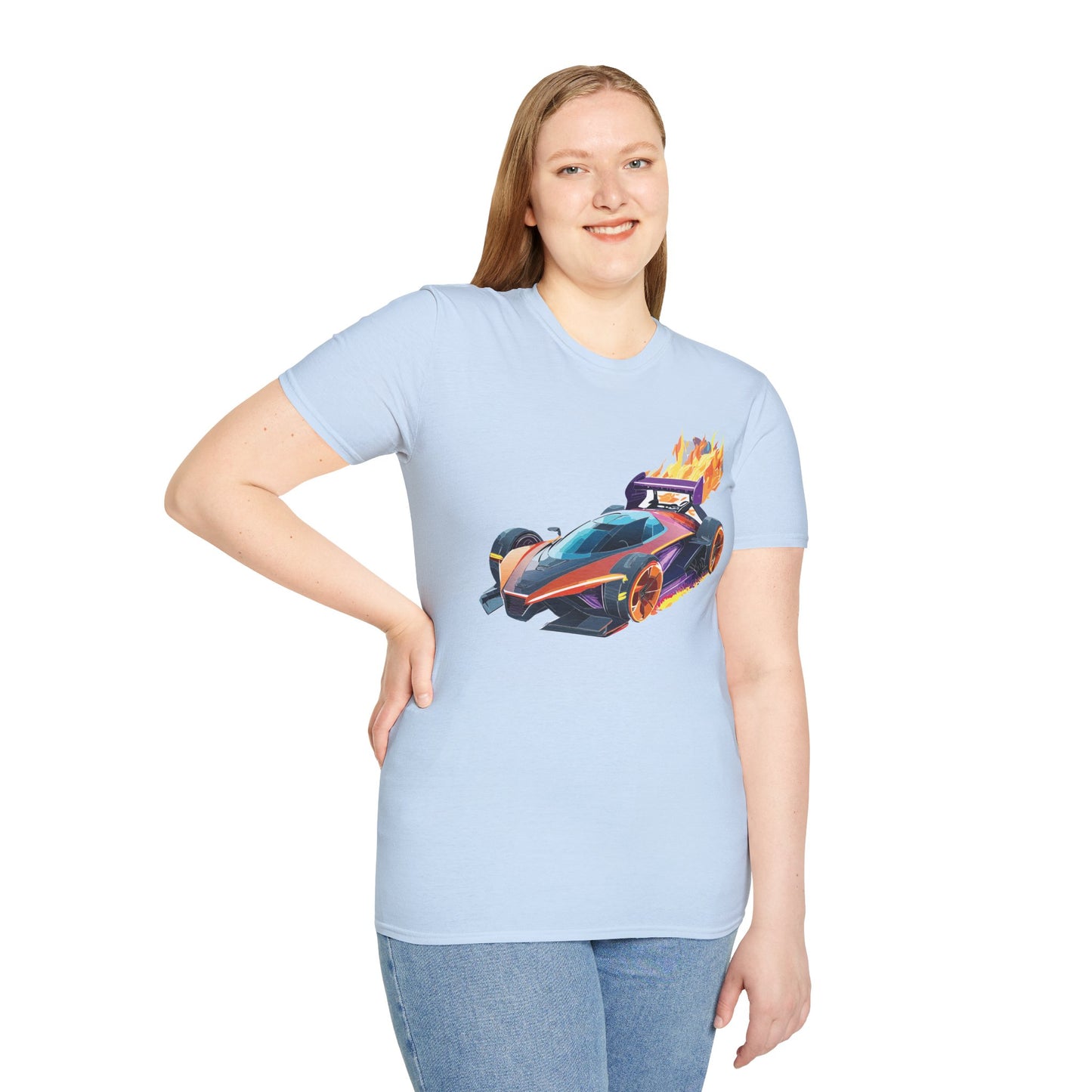 Unisex Car T Shirt Hot Wheels Graphic Tee Car Shirt Gildan Softstyle 64000 Cotton Tee