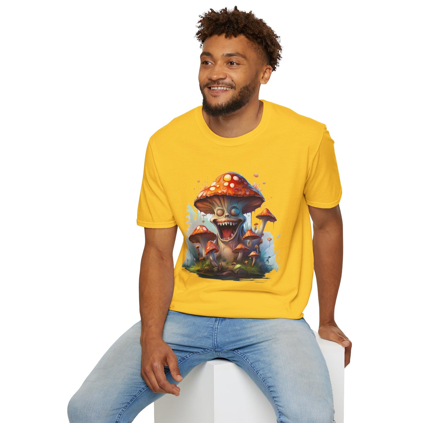 Mashroom Short Sleeve Tee Unisex Funny Mashroom Shirt With Fungus Graphic Gildan Softstyle 64000