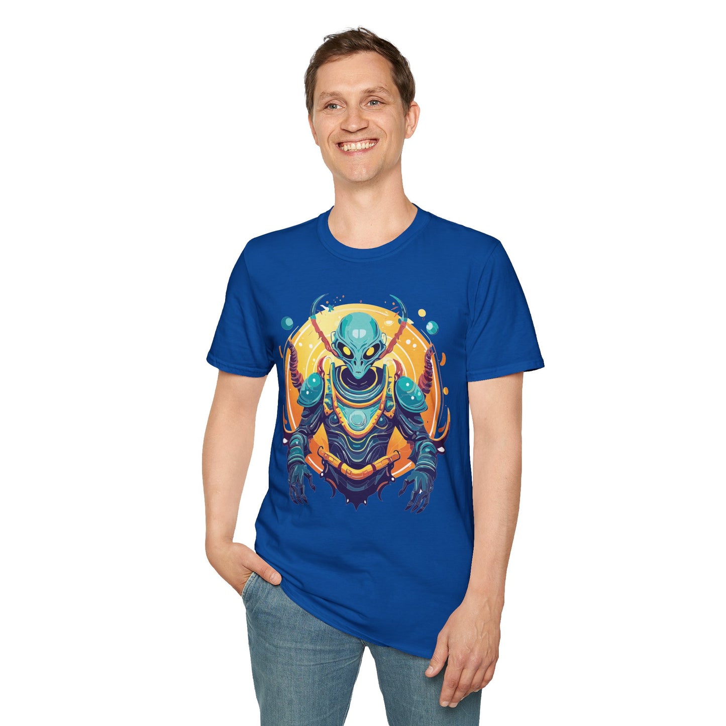 Cosmos Alien T Shirt Unisex Softstyle Short Sleeve Tee With Alien Art Design Artwork