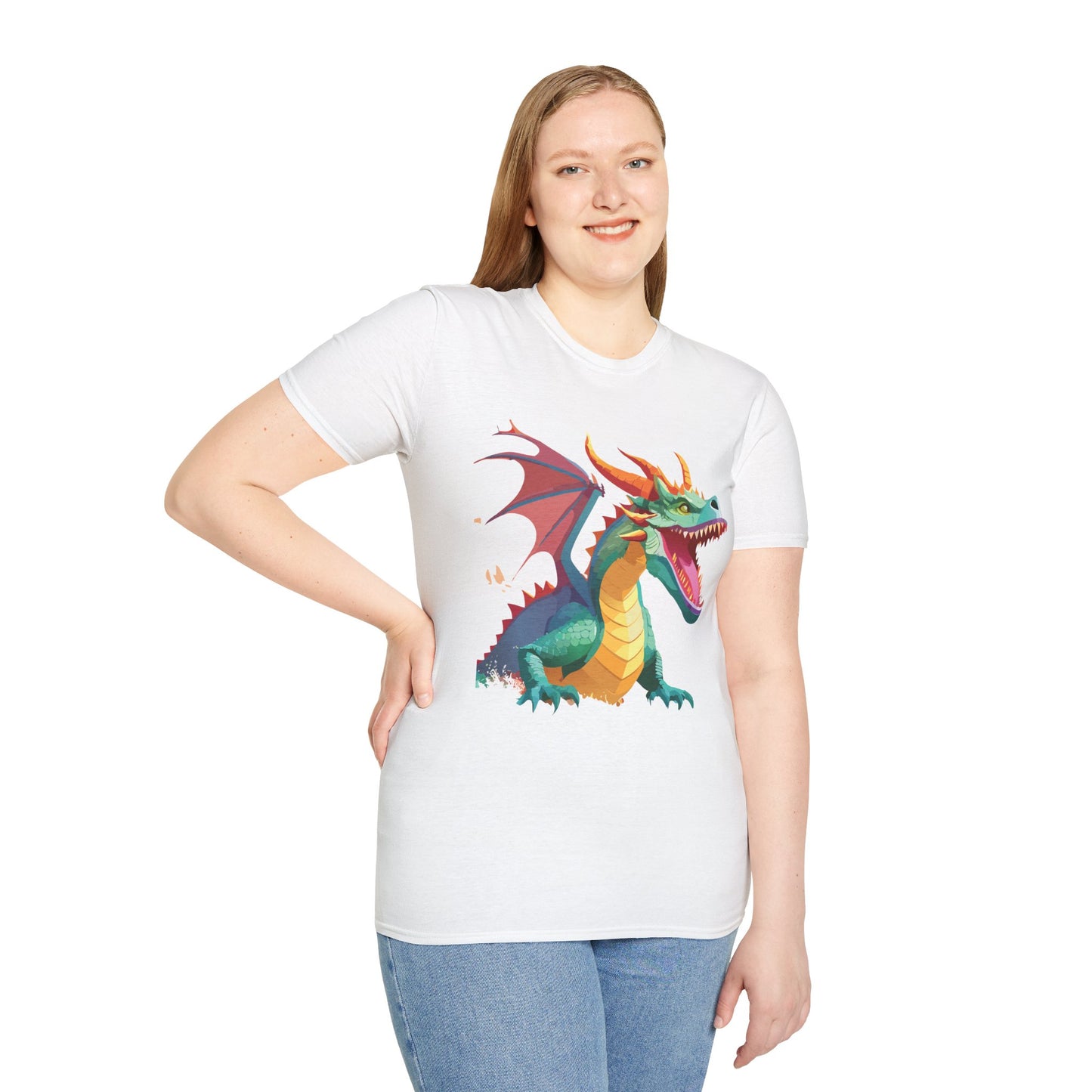 Dragon Graphic T Shirt Unisex Softstyle Cotton Tee Dragon Art Shirt For Men Women