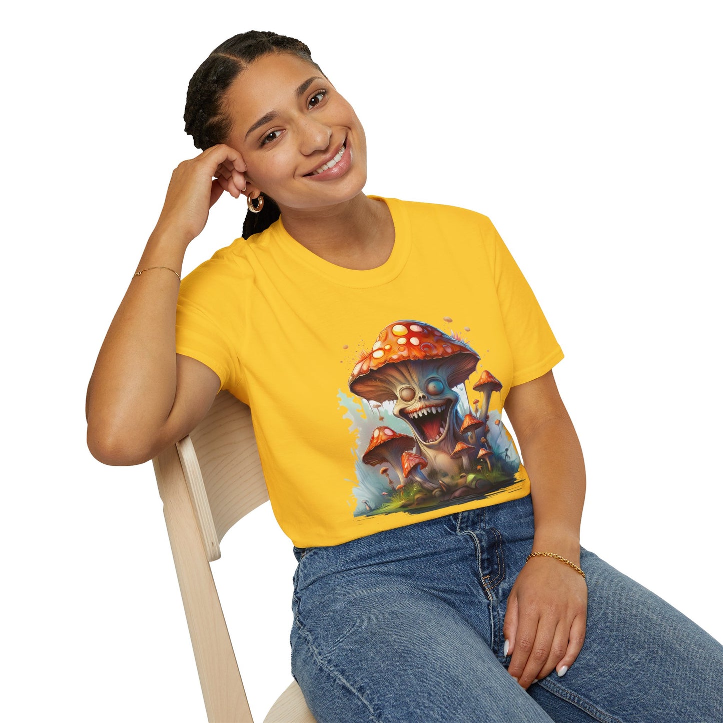 Mashroom Short Sleeve Tee Unisex Funny Mashroom Shirt With Fungus Graphic Gildan Softstyle 64000